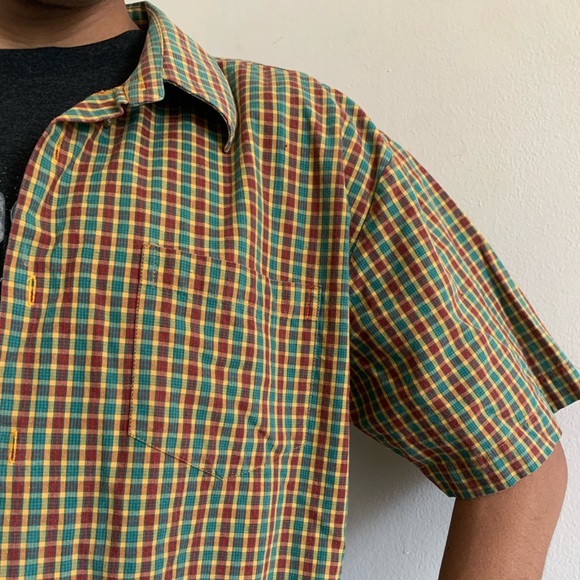 AZZARO Designer Men’s Shirt, Green color check, cotton material, M- size, - Picture 1 of 10